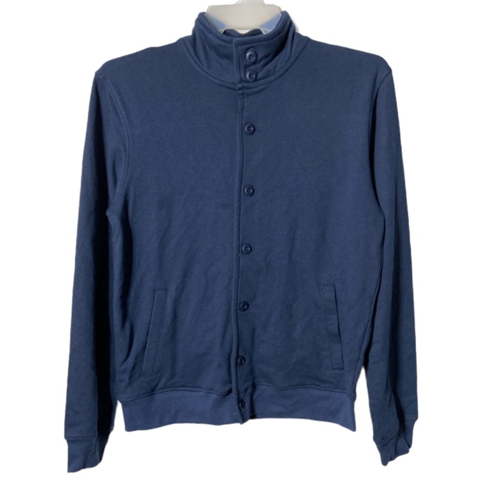 Mexx Button Down Sweater Navy Blue Minor Stain Small